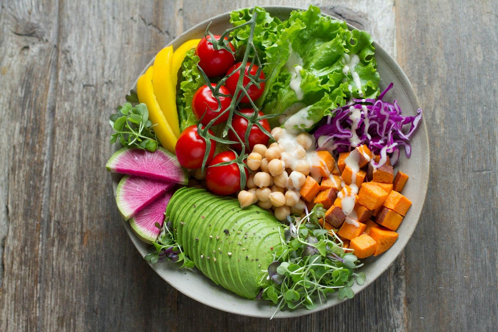 Fresh healthy food spread