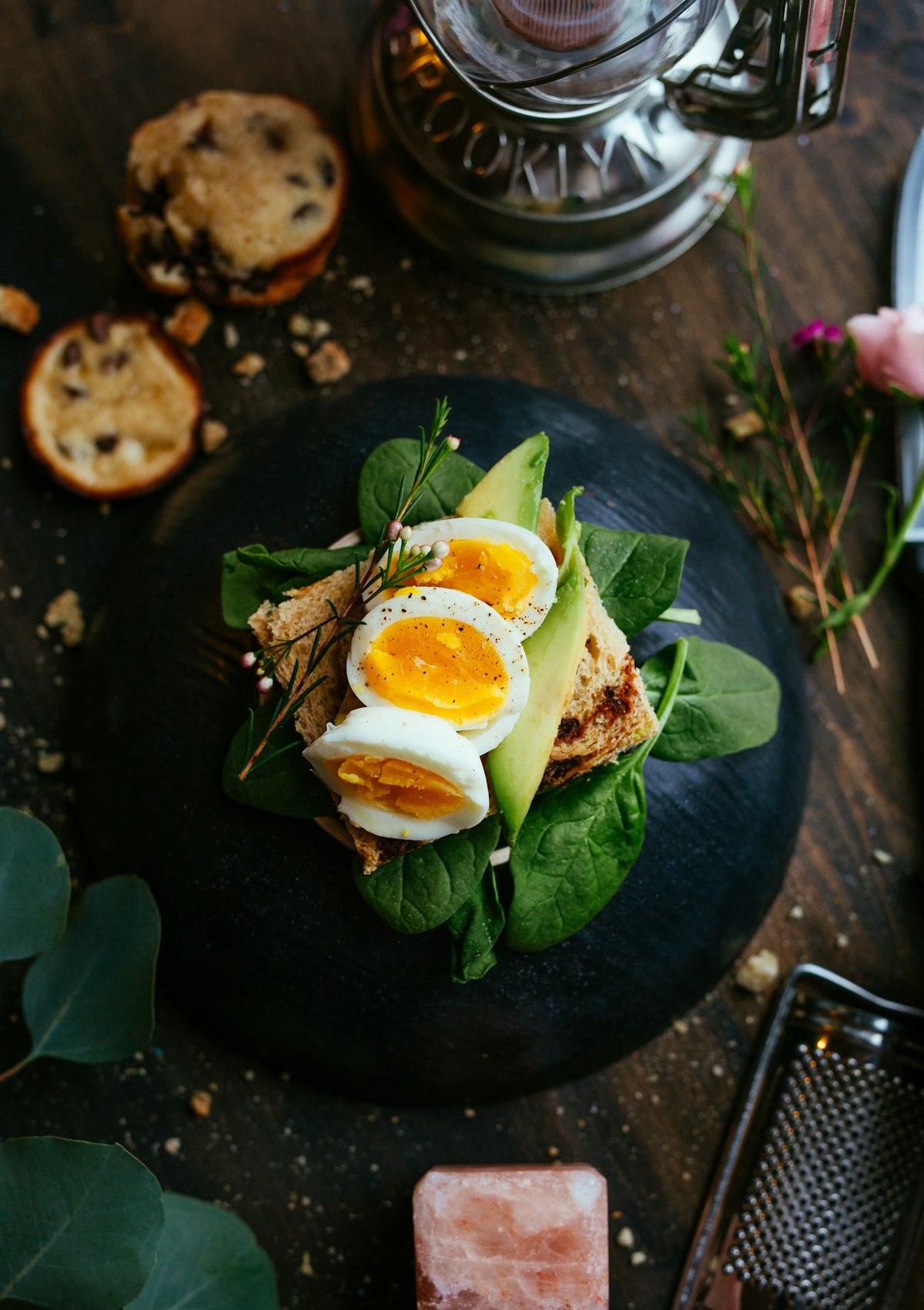 Masala Egg Chaat on Greens